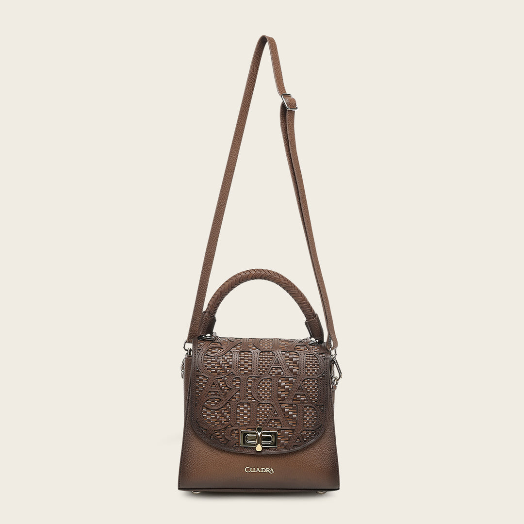 Bolso satchel en piel genuina de bovino para dama