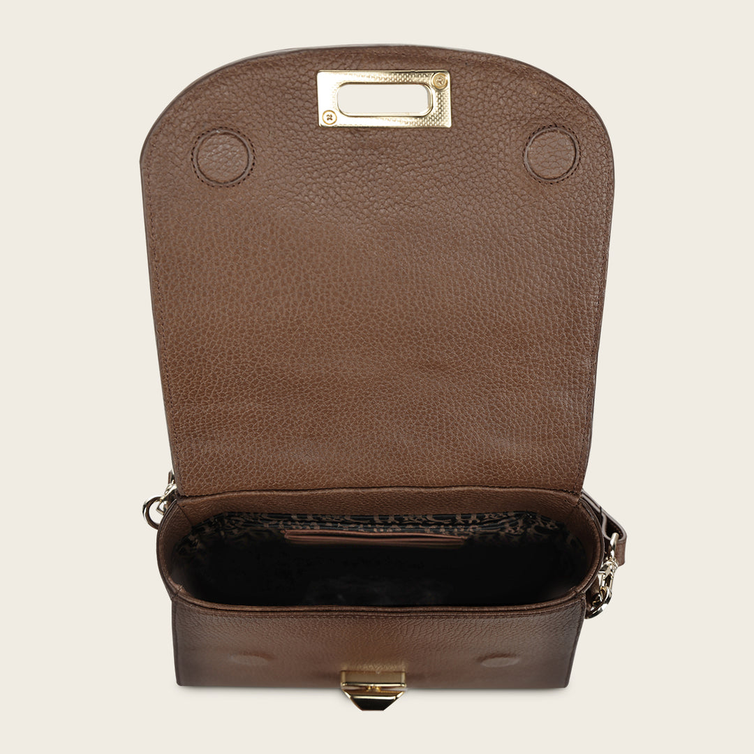 Bolso satchel en piel genuina de bovino para dama