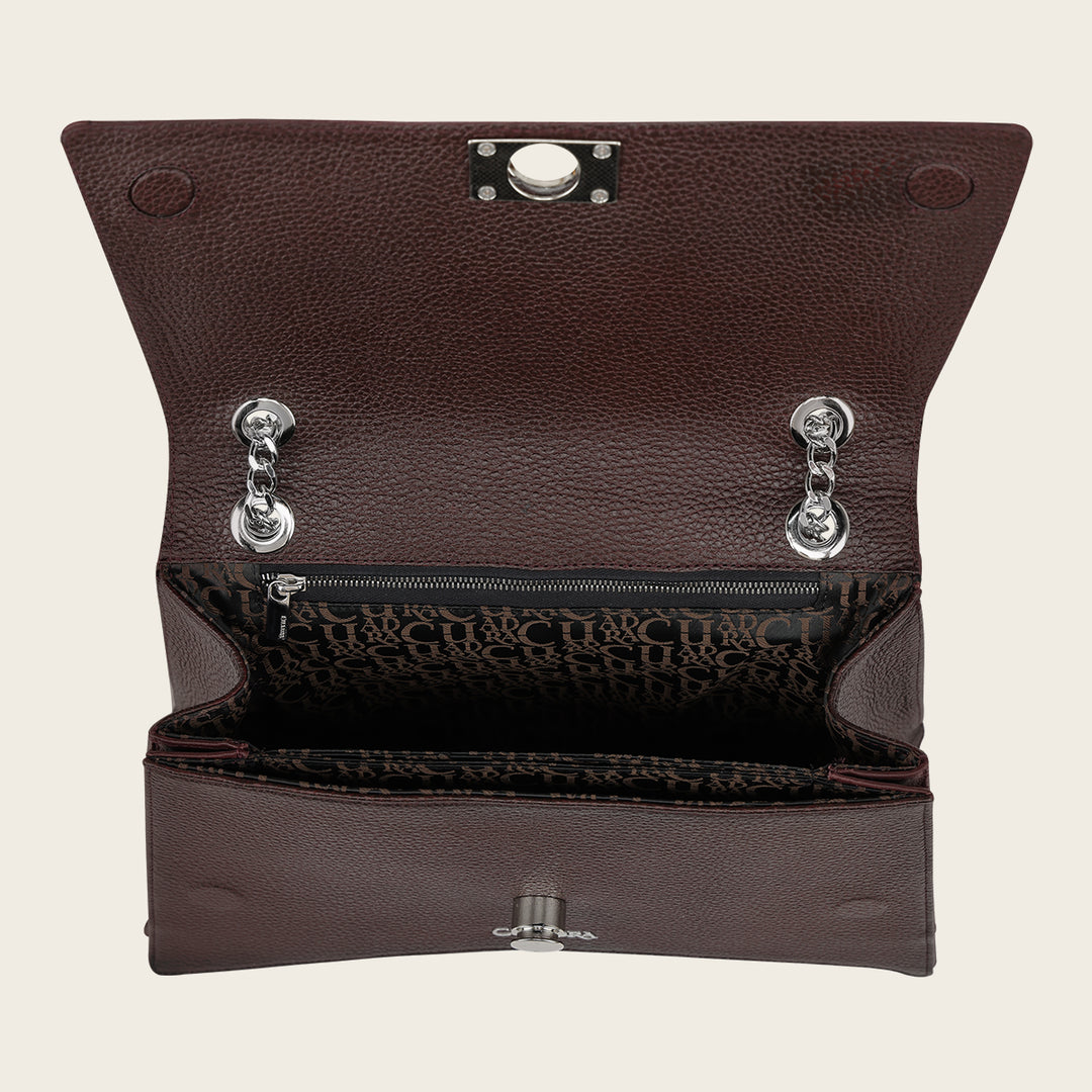 Bolso de hombro en piel genuina de pitón para dama