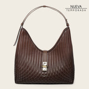 Bolso de hombro en piel genuina de cordero para dama