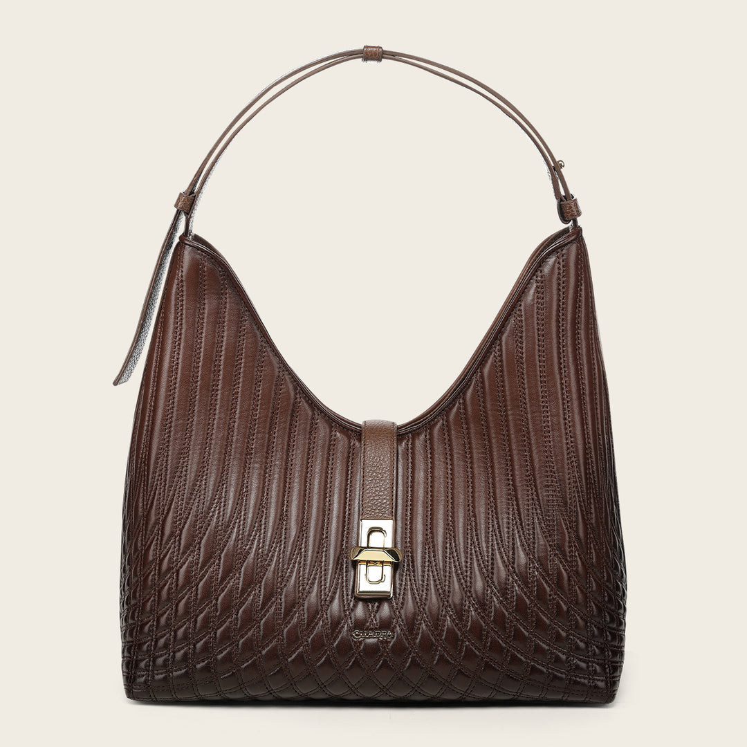 Bolso de hombro en piel genuina de cordero para dama