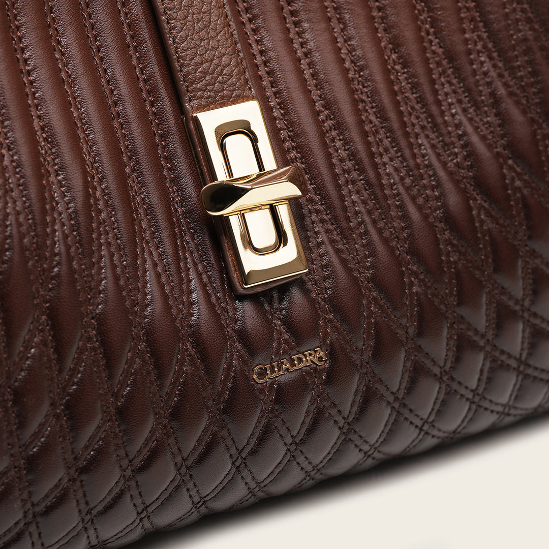 Bolso de hombro en piel genuina de cordero para dama