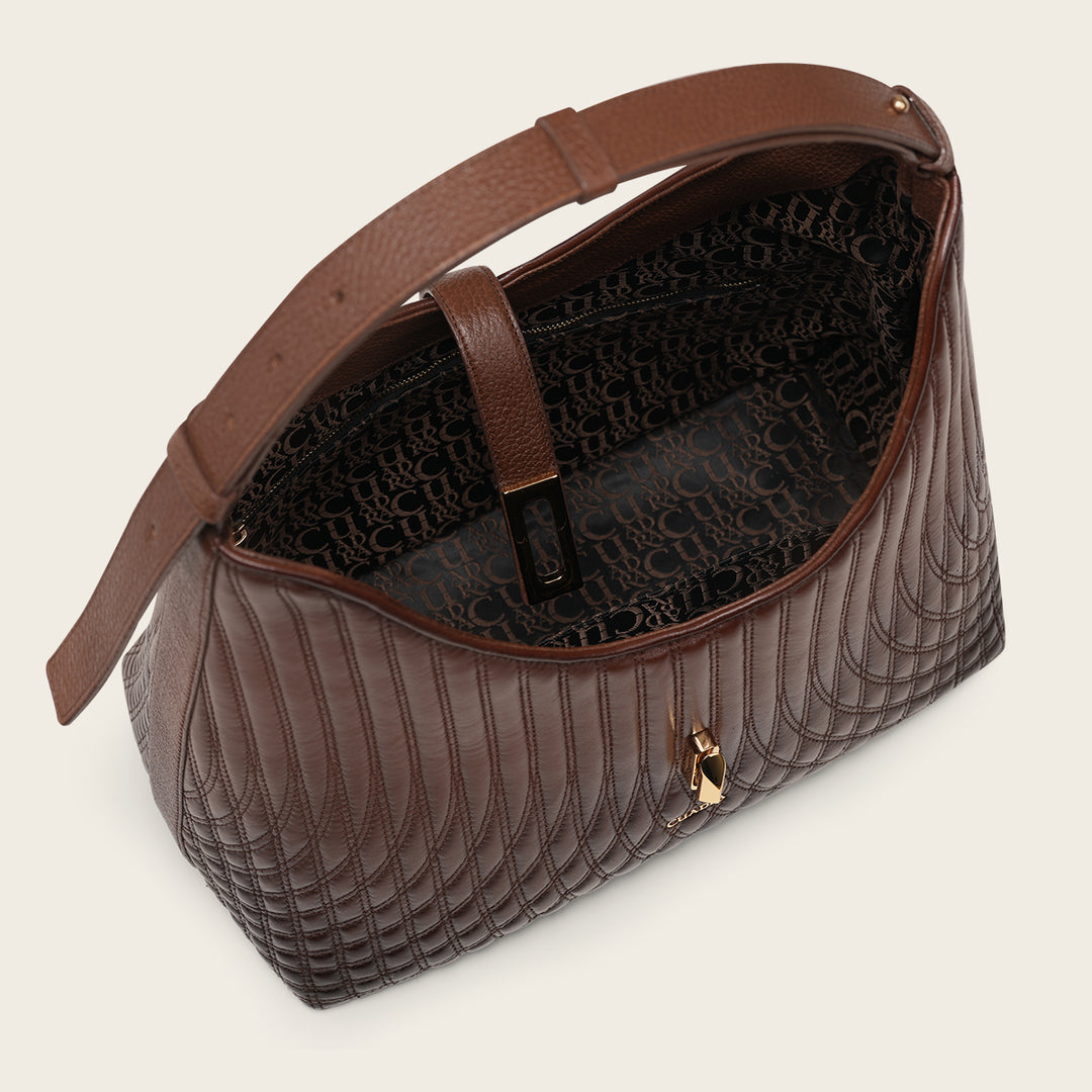 Bolso de hombro en piel genuina de cordero para dama