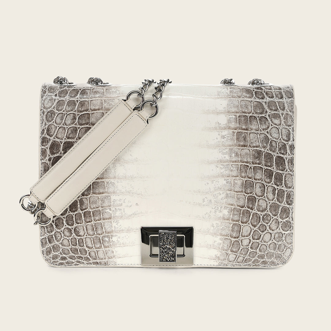 Crossbody full exotic en piel genuina de niloticus para dama