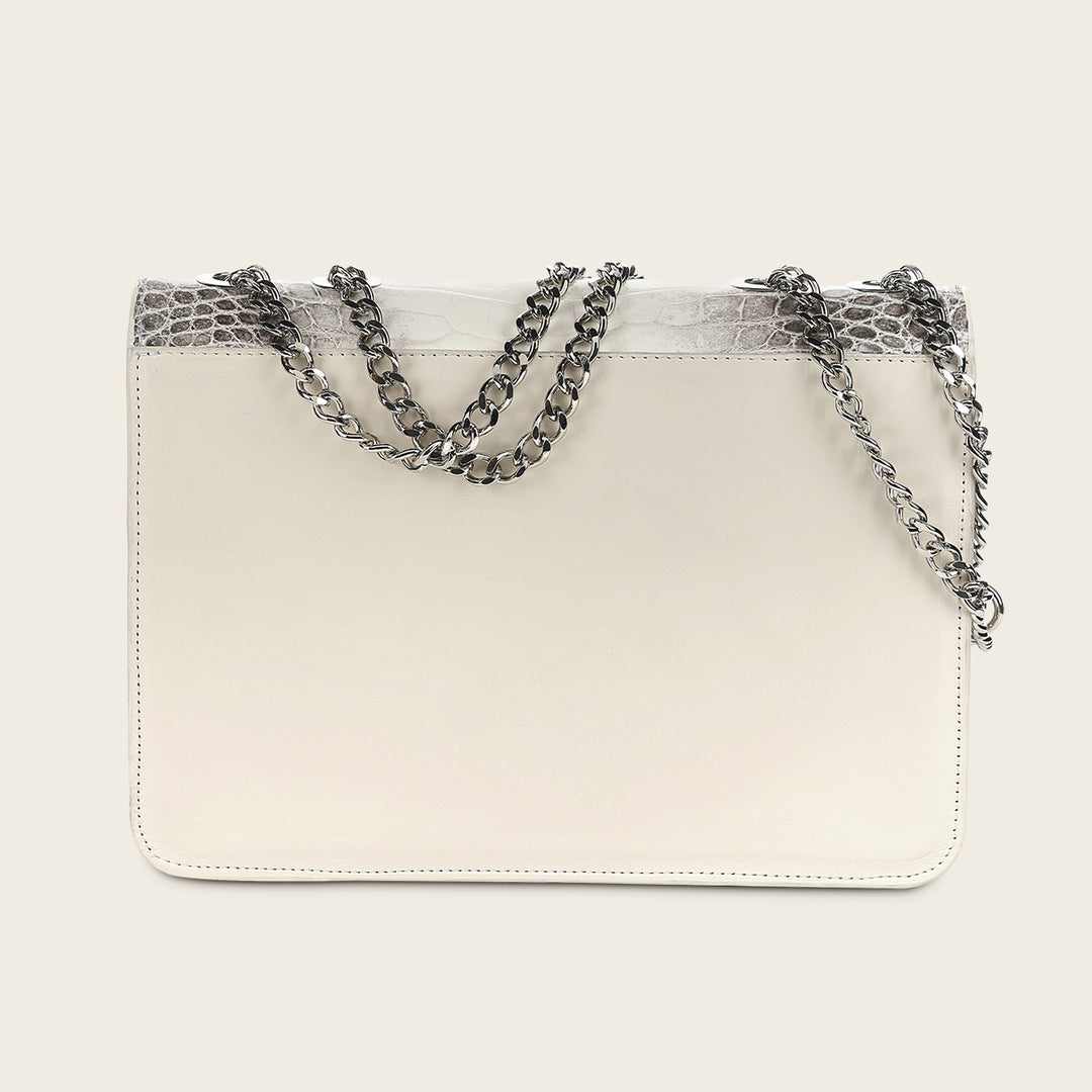 Crossbody full exotic en piel genuina de niloticus para dama
