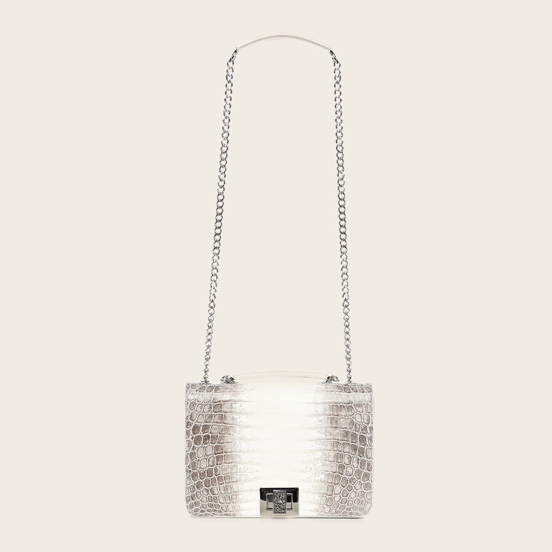 Crossbody full exotic en piel genuina de niloticus para dama