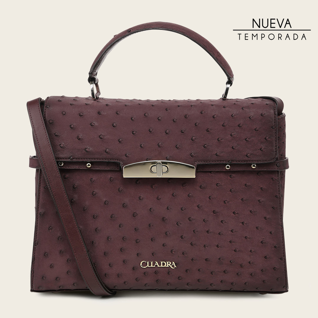 Bolso para dama full exotic en piel genuina de avestruz.
