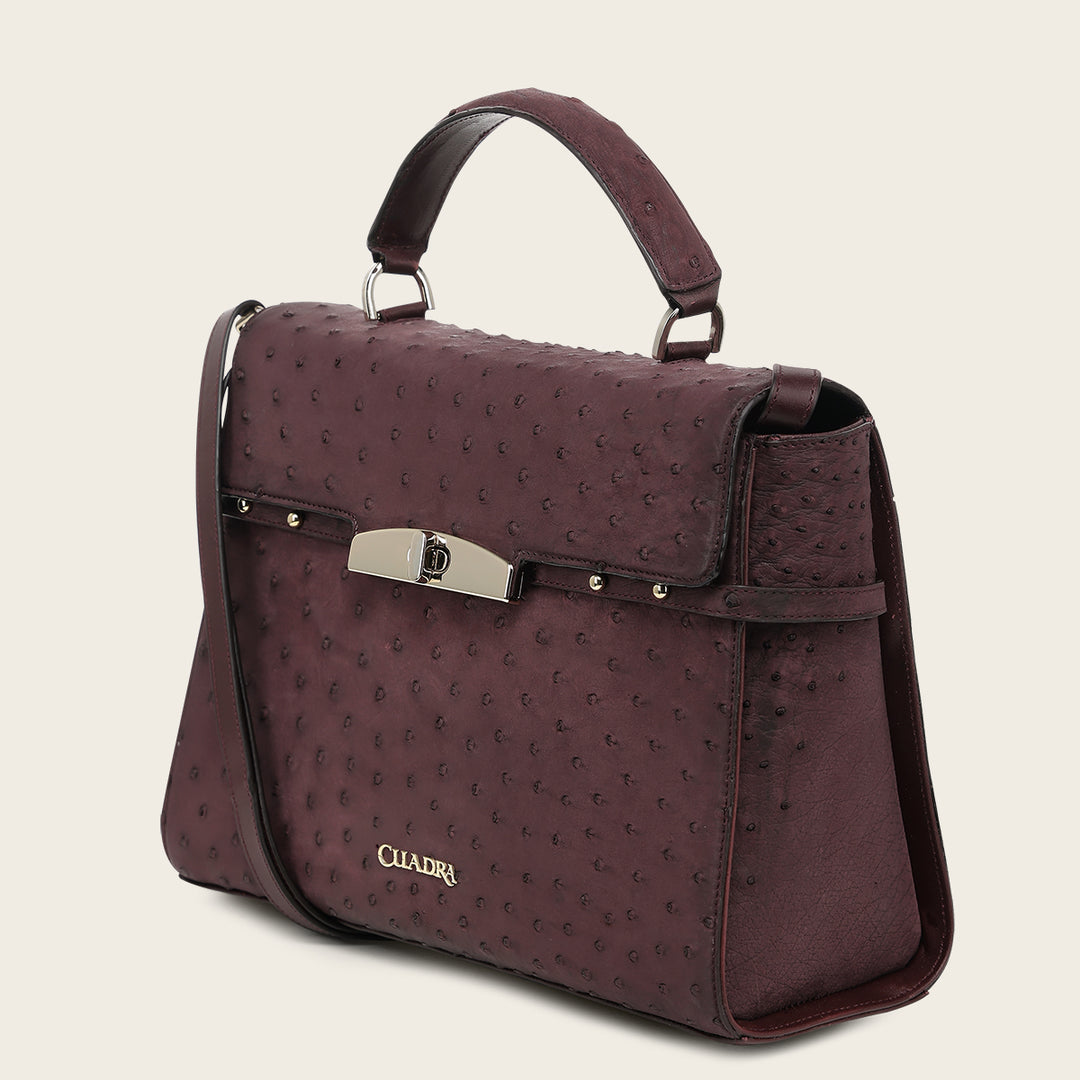 Bolso para dama full exotic en piel genuina de avestruz.