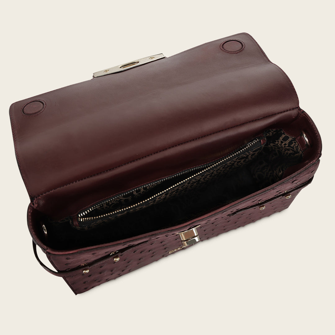 Bolso para dama full exotic en piel genuina de avestruz.