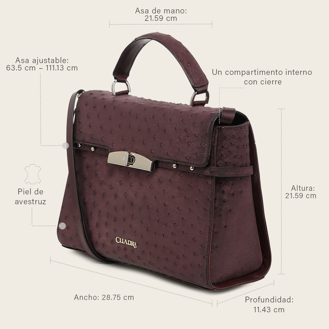 Bolso para dama full exotic en piel genuina de avestruz.