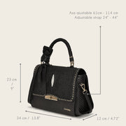 Bolso de mano en piel genuina de mantarraya para dama Bolsos y Maletas 