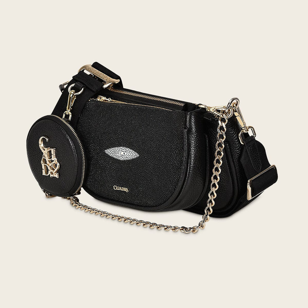 Crossbody en piel genuina de mantarraya para dama – Cuadra México