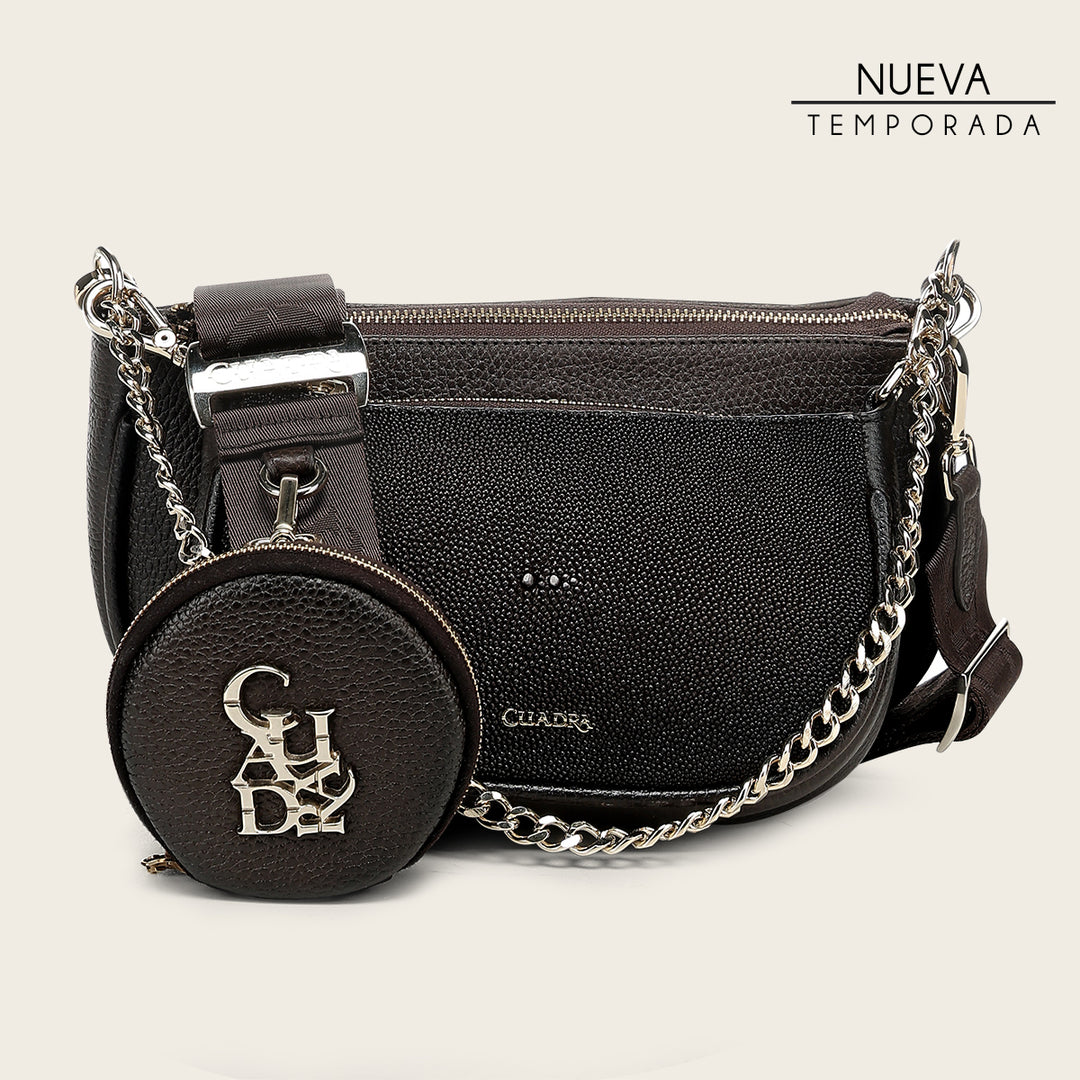Crossbody en piel genuina de mantarraya para dama