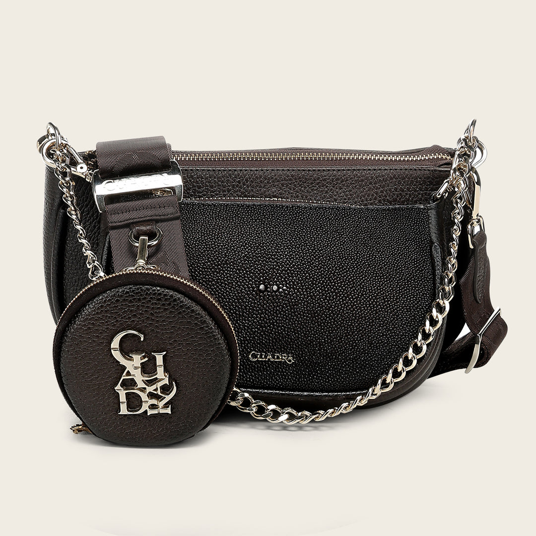 Crossbody en piel genuina de mantarraya para dama