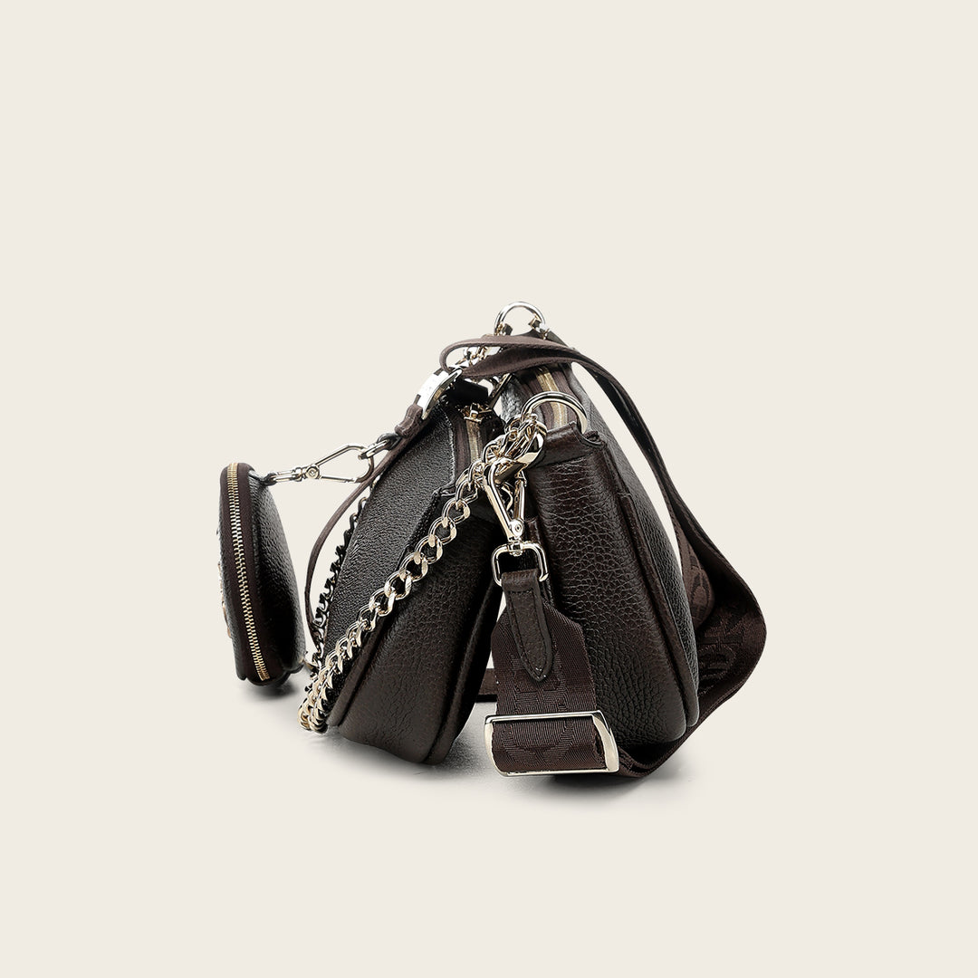 Crossbody en piel genuina de mantarraya para dama
