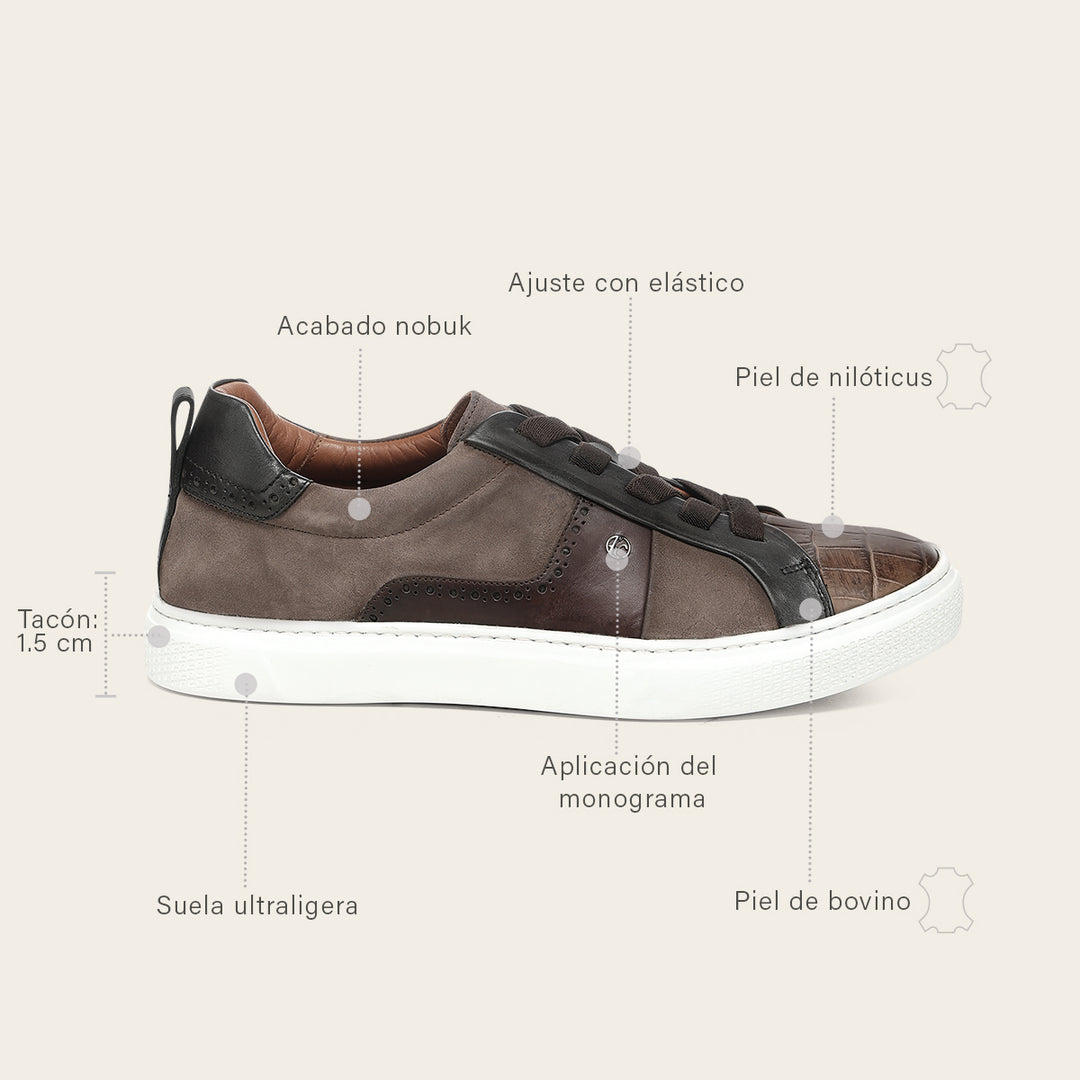 Tenis en piel genuina de niloticus para caballero