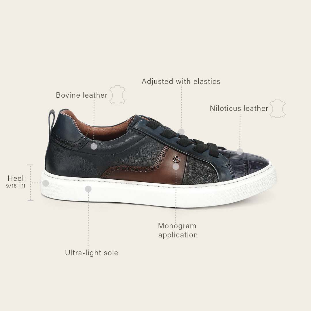 Tenis en piel genuina de niloticus para caballero