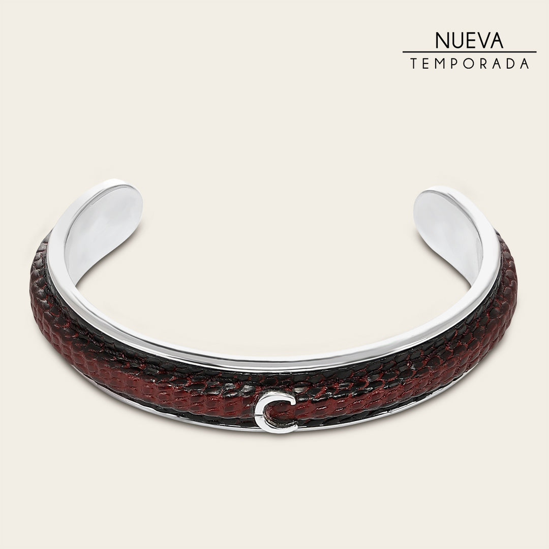 Pulsera en piel genuina de lizard para caballero