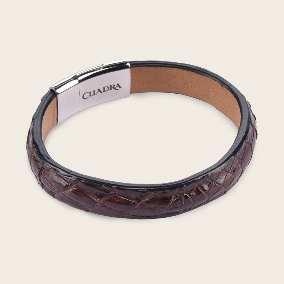 Pulsera en piel de cocodrilo