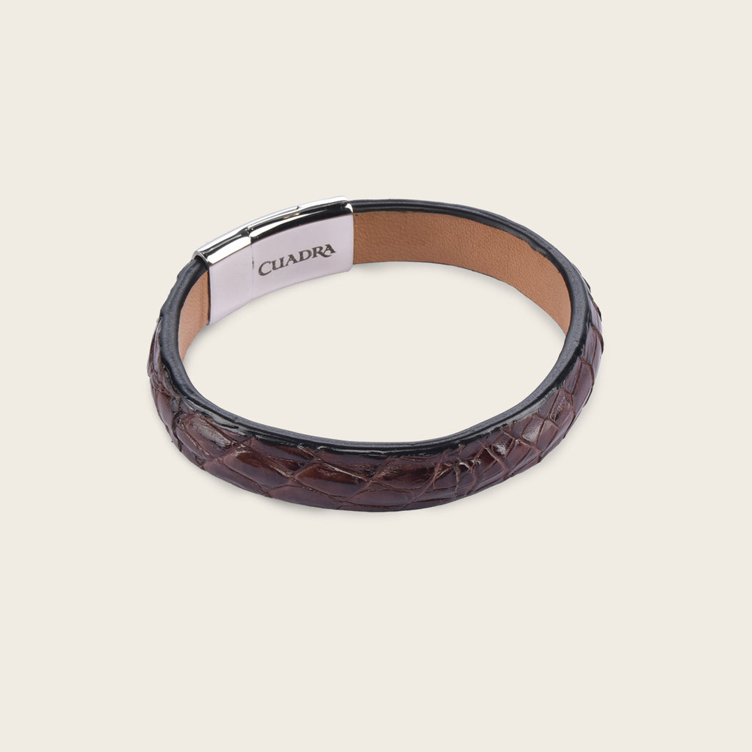 Pulsera en piel de cocodrilo