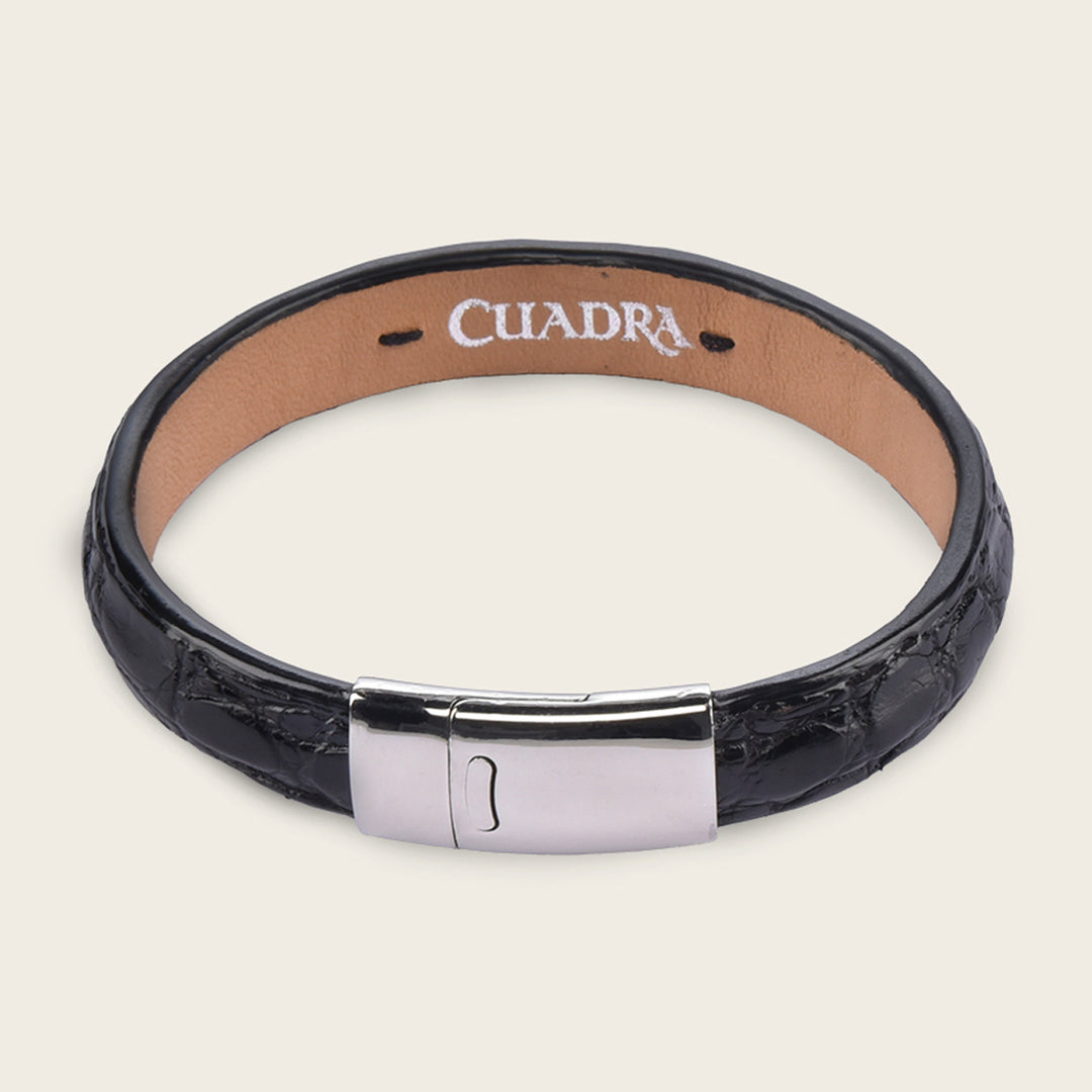 Pulsera en piel de cocodrilo