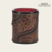 Juego de cubilete en piel genuina de alligator Joyería 