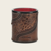 Juego de cubilete en piel genuina de alligator Joyería 