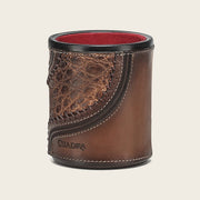 Juego de cubilete en piel genuina de alligator Joyería 