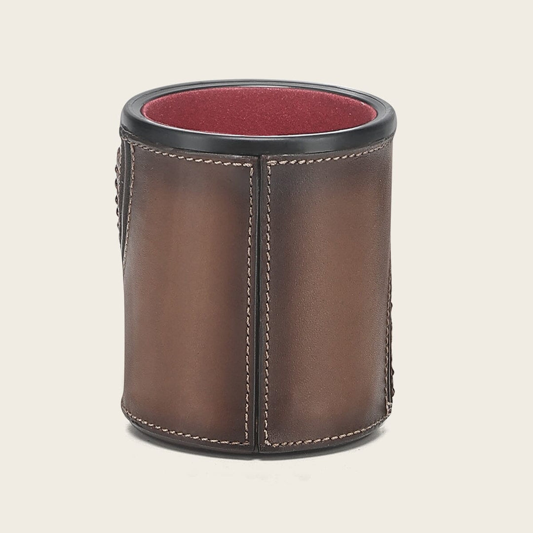 Juego de cubilete en piel genuina de alligator Joyería 