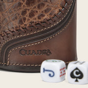 Juego de cubilete en piel genuina de alligator Joyería 