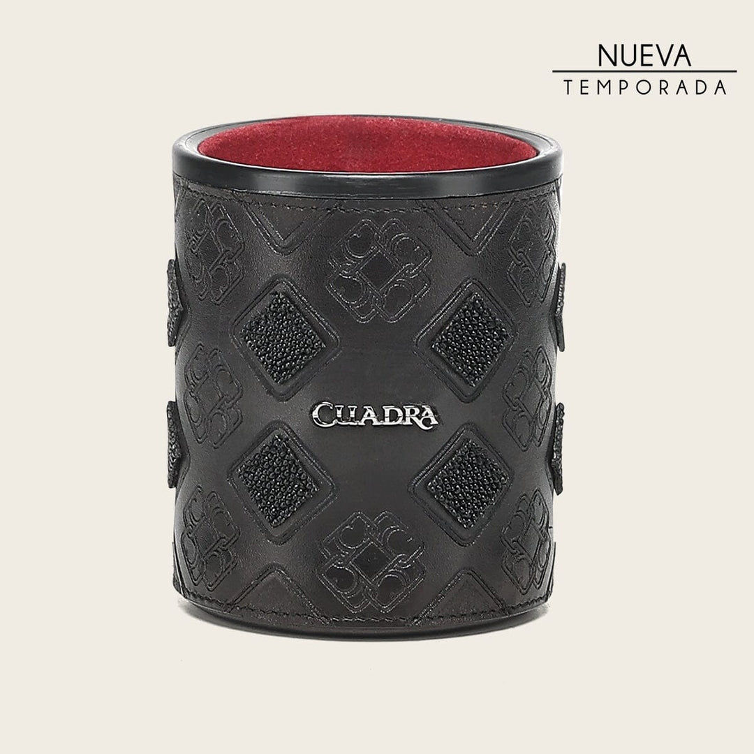 Juego de cubilete en piel genuina de mantarraya Joyería 