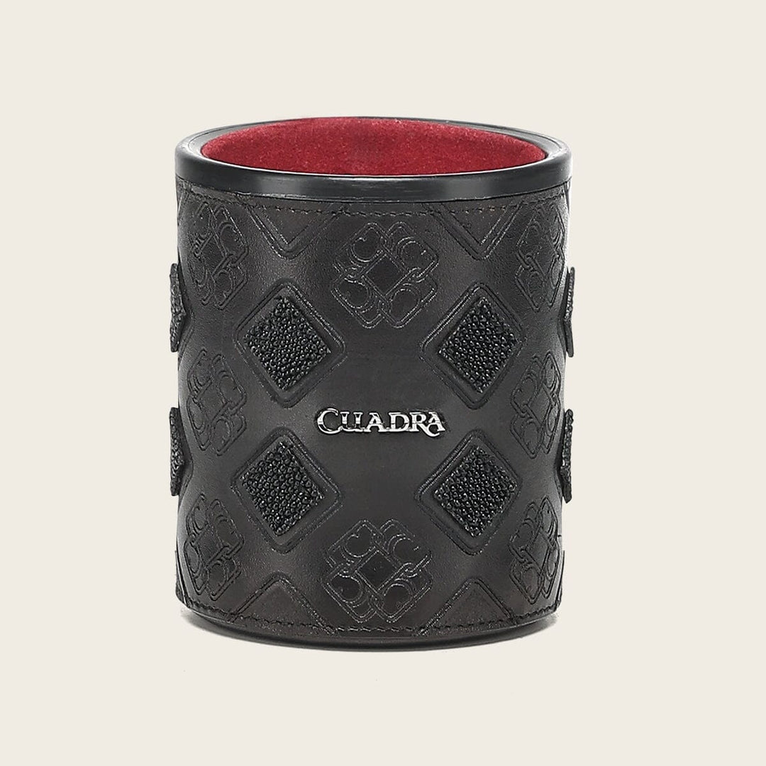 Juego de cubilete en piel genuina de mantarraya Joyería 