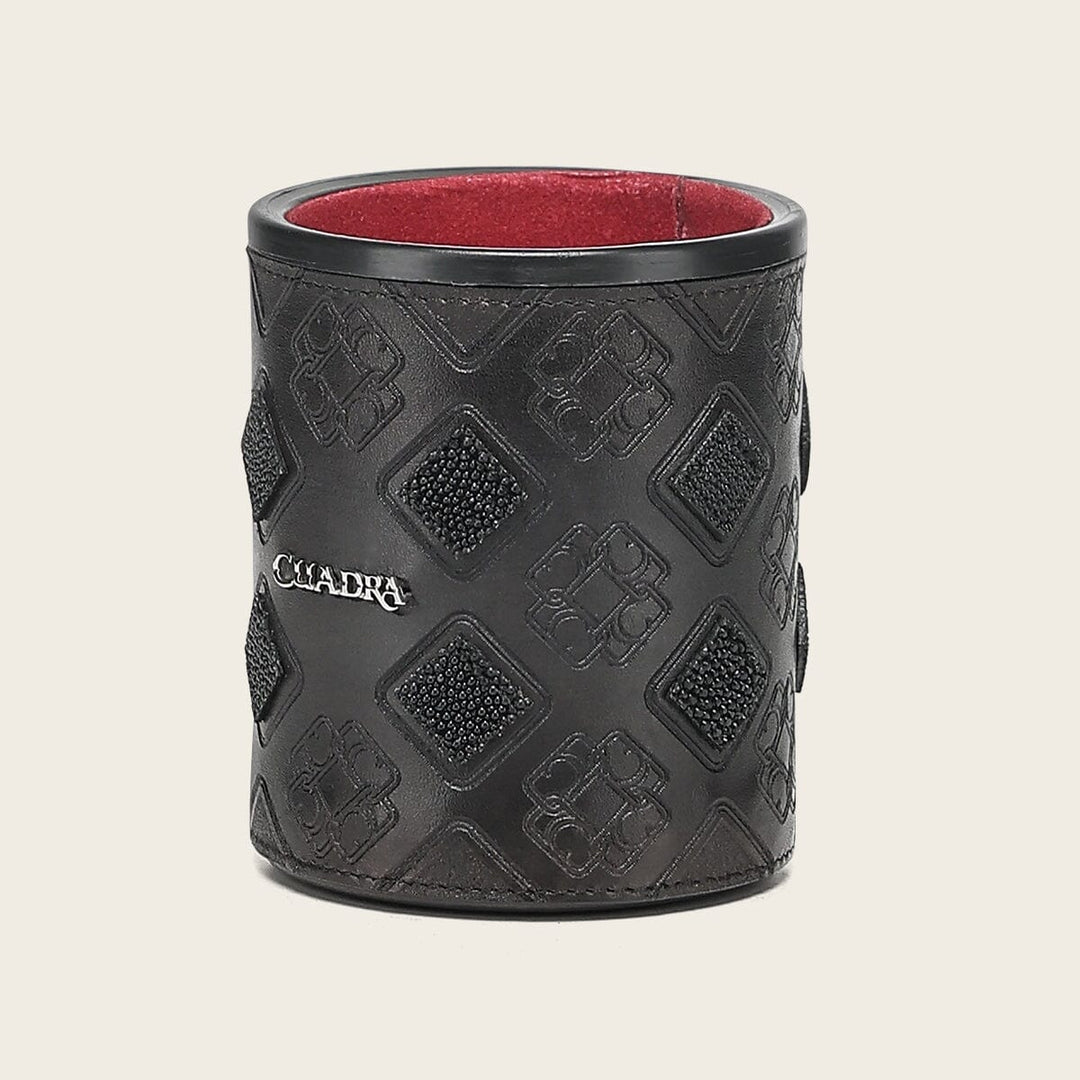 Juego de cubilete en piel genuina de mantarraya Joyería 