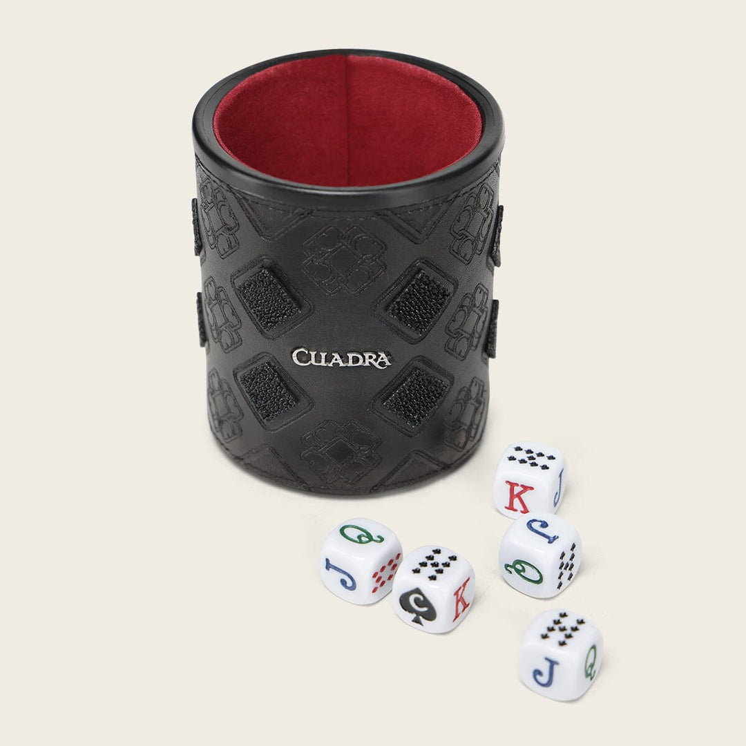 Juego de cubilete en piel genuina de mantarraya Joyería 