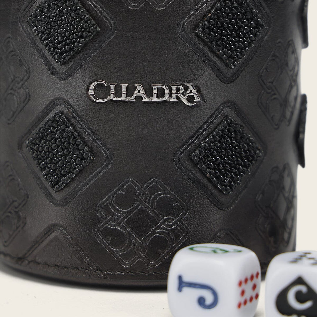 Juego de cubilete en piel genuina de mantarraya Joyería 