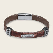 Pulsera para caballero en piel genuina de cocodrilo Joyería 