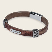 Pulsera para caballero en piel genuina de cocodrilo Joyería 