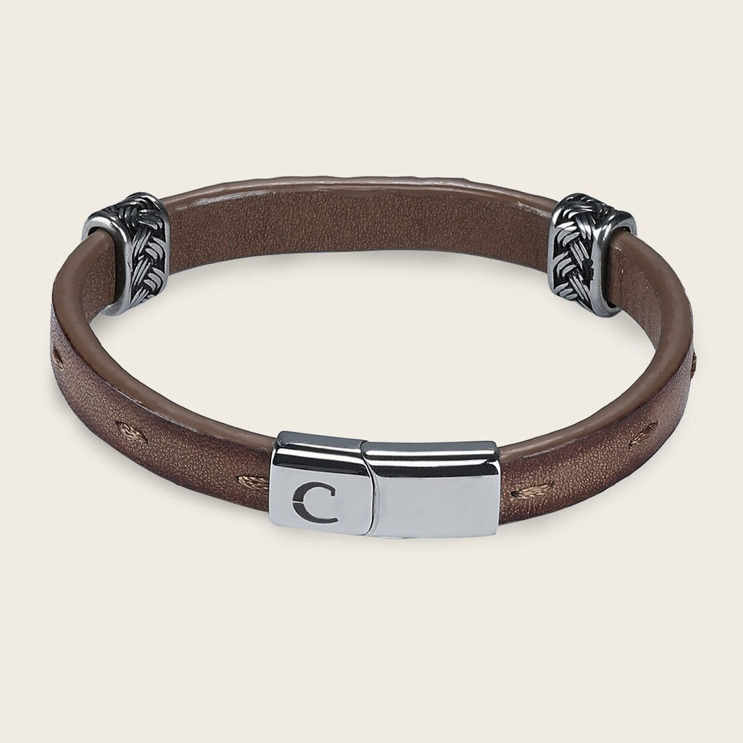 Pulsera para caballero en piel genuina de cocodrilo Joyería 