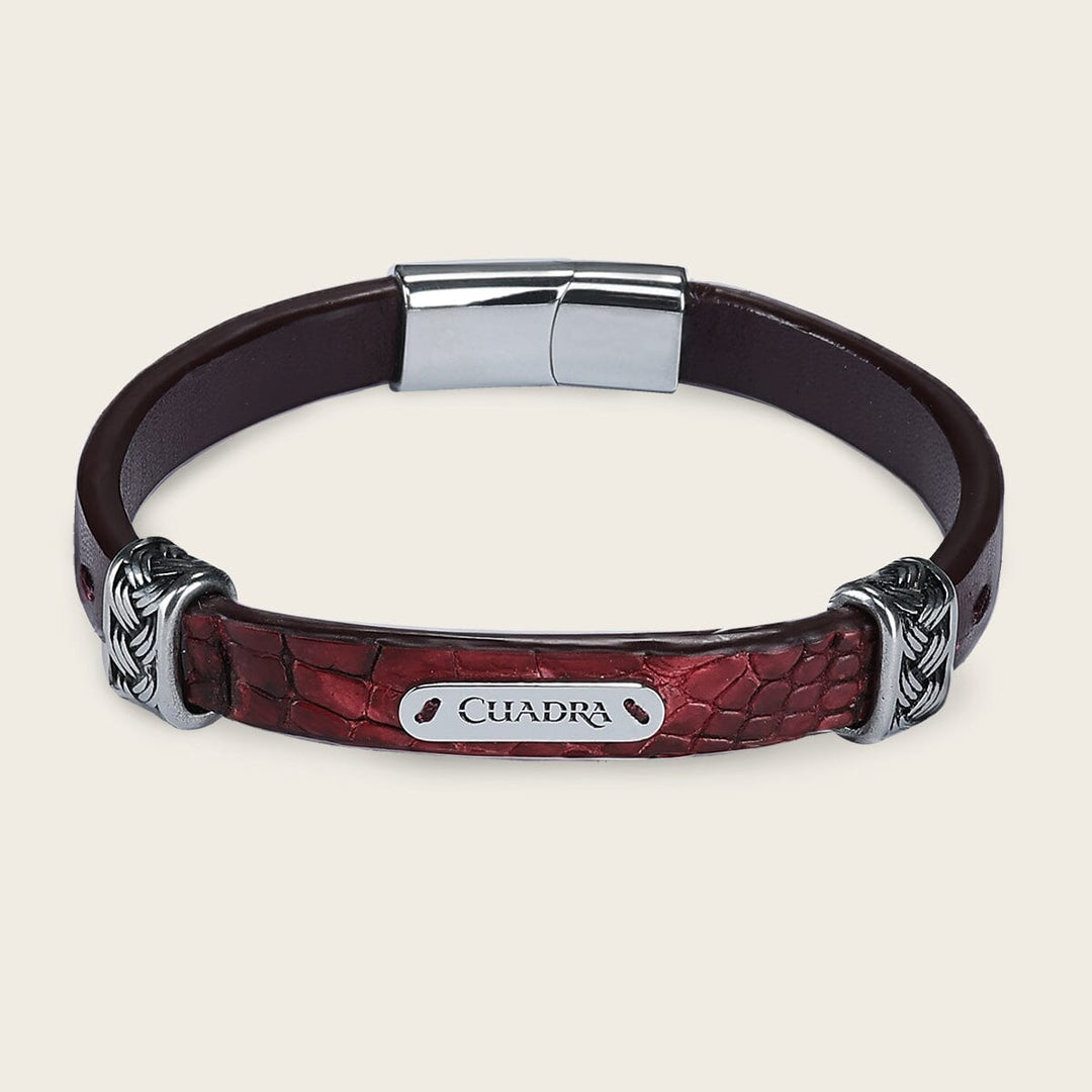 Pulsera para caballero en piel genuina de cocodrilo Joyería 