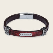 Pulsera para caballero en piel genuina de cocodrilo Joyería 