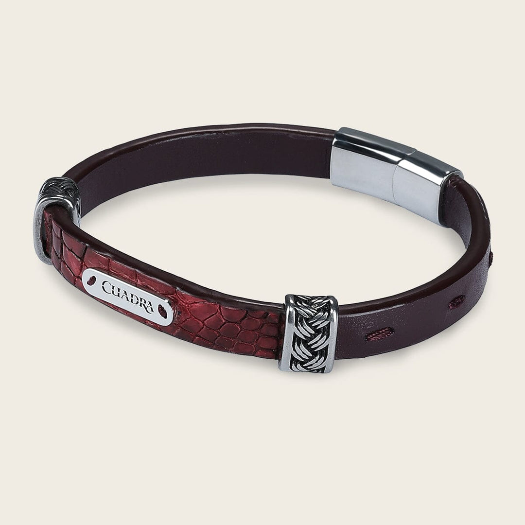 Pulsera para caballero en piel genuina de cocodrilo Joyería 