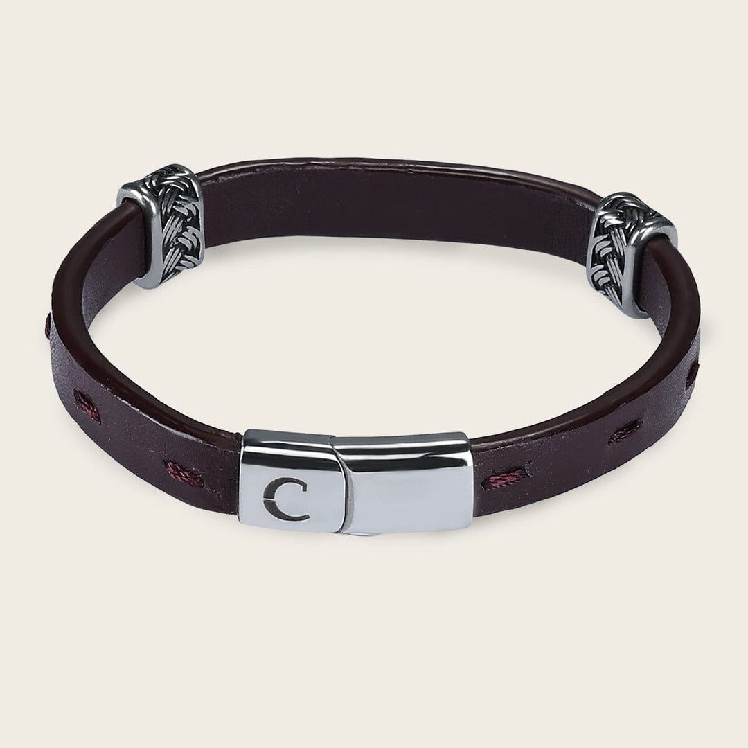 Pulsera para caballero en piel genuina de cocodrilo Joyería 