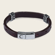 Pulsera para caballero en piel genuina de cocodrilo Joyería 