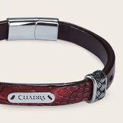 Pulsera para caballero en piel genuina de cocodrilo Joyería 