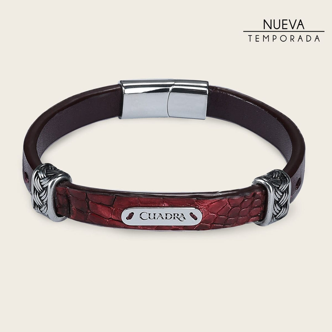 Pulsera para caballero en piel genuina de cocodrilo Joyería 