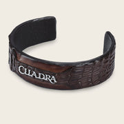 Pulsera ajustable para caballero en piel genuina de cocodrilo Joyería 
