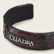 Pulsera ajustable para caballero en piel genuina de cocodrilo Joyería 