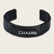 Pulsera ajustable para caballero en piel genuina de cocodrilo Joyería 