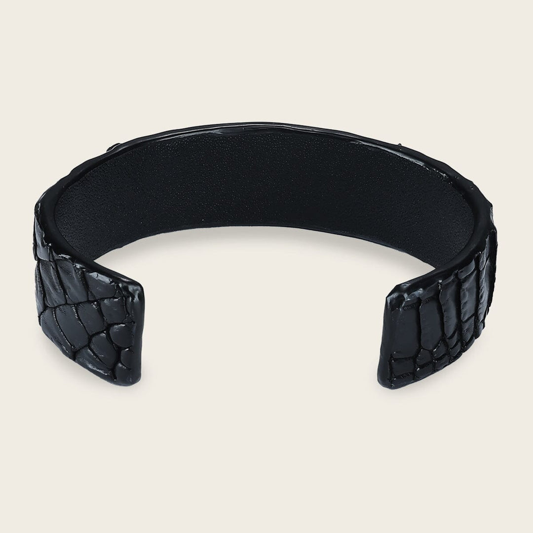 Pulsera ajustable para caballero en piel genuina de cocodrilo Joyería 
