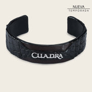 Pulsera ajustable para caballero en piel genuina de cocodrilo Joyería 
